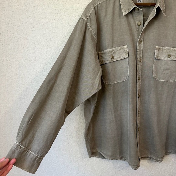 NWT NSF L/S Cargo Button-Up Shirt Boxy Oversized in Sage Green - Picture 2 of 9
